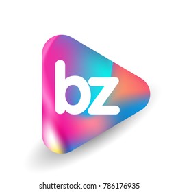 Letter BZ logo in triangle shape and colorful background, letter combination logo design for business and company identity.
