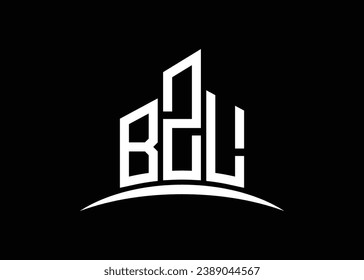 Letra BZL modelo de diseño de logotipo de vectores de construcción vectorial de construcción. Construyendo el logotipo de Shape BZL.