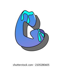 letter C 3d icon, vector illustration