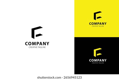 Letter C 3D logo design in isometric Top-Right view for your business
