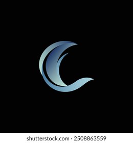 Letra C en ondas 3D adecuado para el logotipo de la tienda de playa