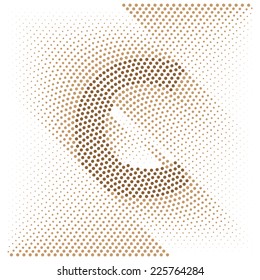 Letter C - Abstract dotted optical illusion alphabet 