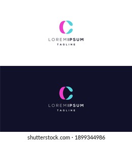letter c abstract icon logo colorful minimalist
