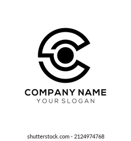 letter c abstract line logo design vector