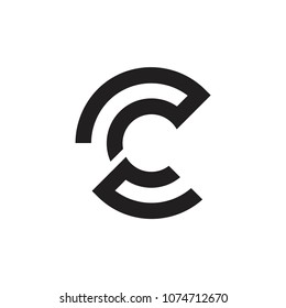 letter c abstract lines simple logo
