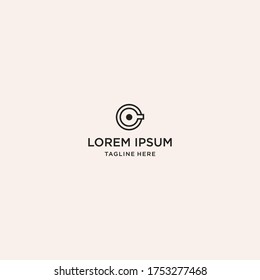 Letra C Diseño de la plantilla del logotipo abstracto en la ilustración del vector 