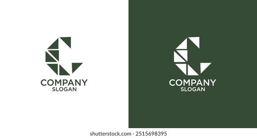 Vector de diseño de logotipo de monograma abstracto de letra C