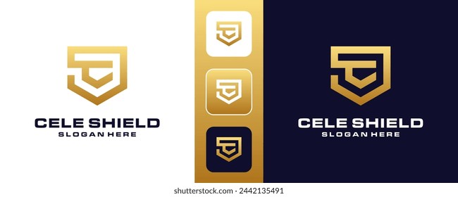 Letter C abstract Shield Security Logo Design template