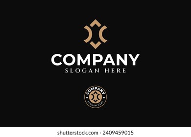 letter A C with abstract shield shape logo design for professional business company