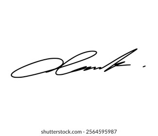 Letter C abstract signature idea for documents. Vector with transparent background or alpha channel.