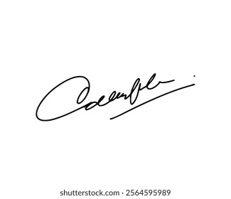 Letter C abstract signature idea for documents. Vector with transparent background or alpha channel.