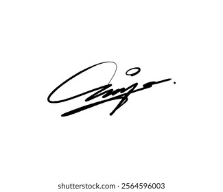 Letter C abstract signature idea for documents. Vector with transparent background or alpha channel.