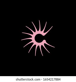 The letter C abstract vector logo in a modern style. 