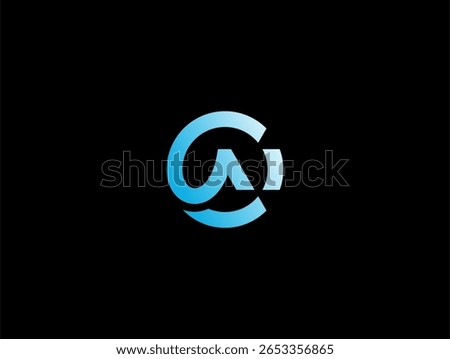 Letter C AI or Letter C and AI logo concept vector icon
