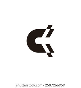 letter c airplane abstract simple logo vector 