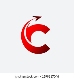 Letter C Airplane vector