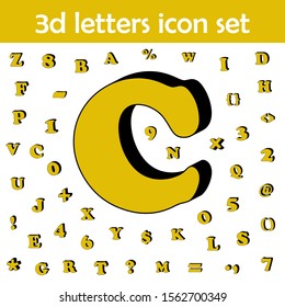 Letter c, alphabet, 3d icon. 3D words, letters icons universal set for web and mobile