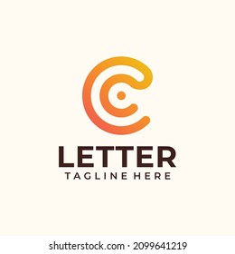 Letter c alphabet initial logo vector design