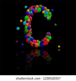 Letter C. Alphabet. Vector.