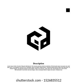 Letter C Alphabetic Logo Design Template, Wave Line Logo Concept, Black and White
