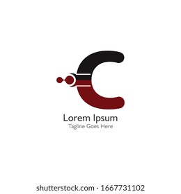 Buchstabe C mit dem antom Creative Logo oder dem Design einer Symbolvorlage