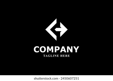Buchstabe C und Pfeil mit schwarzem Hintergrund Logo