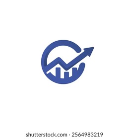Letter c with arrow chart logo