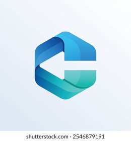 letter c arrow design art gradient color
