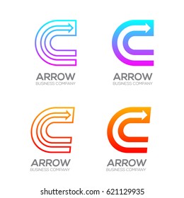 Letter C With Arrow, Finance, Business, Moving, Forward, Logotype