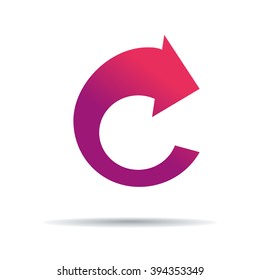 Letter C arrow font logo icon design template elements. 