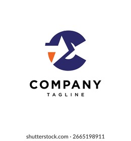 Letter C Arrow Logistic Logo Icon Vector