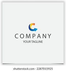 letter c with arrow logo blue and orange colour gradient modern logo premium elegant template vector eps 10