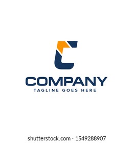 Letter C and arrow logo design vector. Abstract logo design.