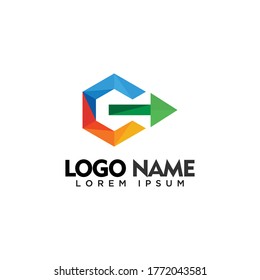 letra C y diseño de logotipo de flecha diseño empresarial abstracto geométrico