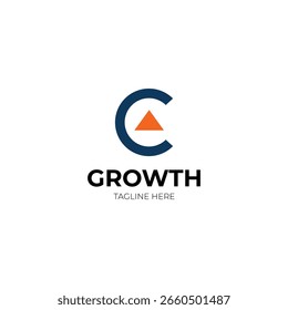 Letter C with arrow up logo design for investment and finance and other