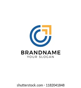 Letter C with up arrow logo icon design template elements - Vector
