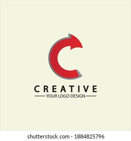 Letter C arrow logo icon vector illustration  design template