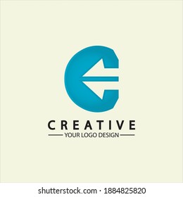 Letter C arrow logo icon vector illustration  design template