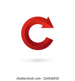 Letter C arrow logo icon design template elements. Vector color sign.