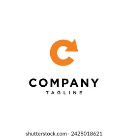 Letra C flecha logo icono vector template.eps