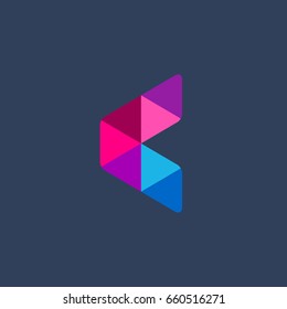 Letter C arrow logo icon design template elements