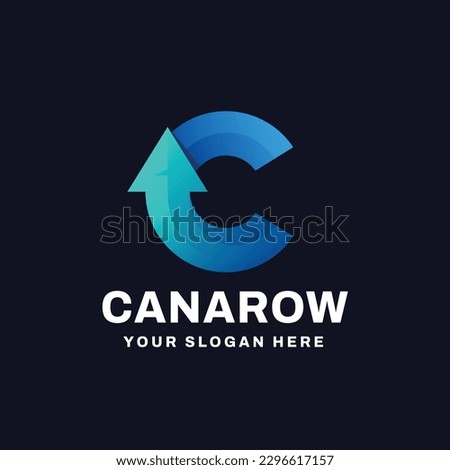 Letter C Arrow Logo Vector Icon Illustration