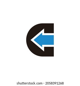 letter c arrow motion enter direction logo vector