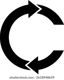Letra C con flecha hacia arriba y logo de reciclaje