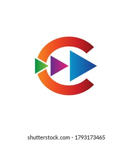Logo de la letra c y flechas