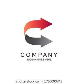 Letter c arrows logo design
