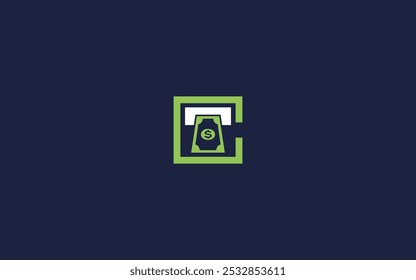 Letra c com ícone de logotipo de máquina atm design vetor design modelo inspiração