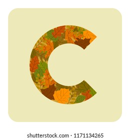 Letter C with autumn theme 
