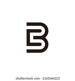 Letra líneas C y B símbolo geométrico simple vector logo