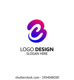 letter C and B logo design for business company